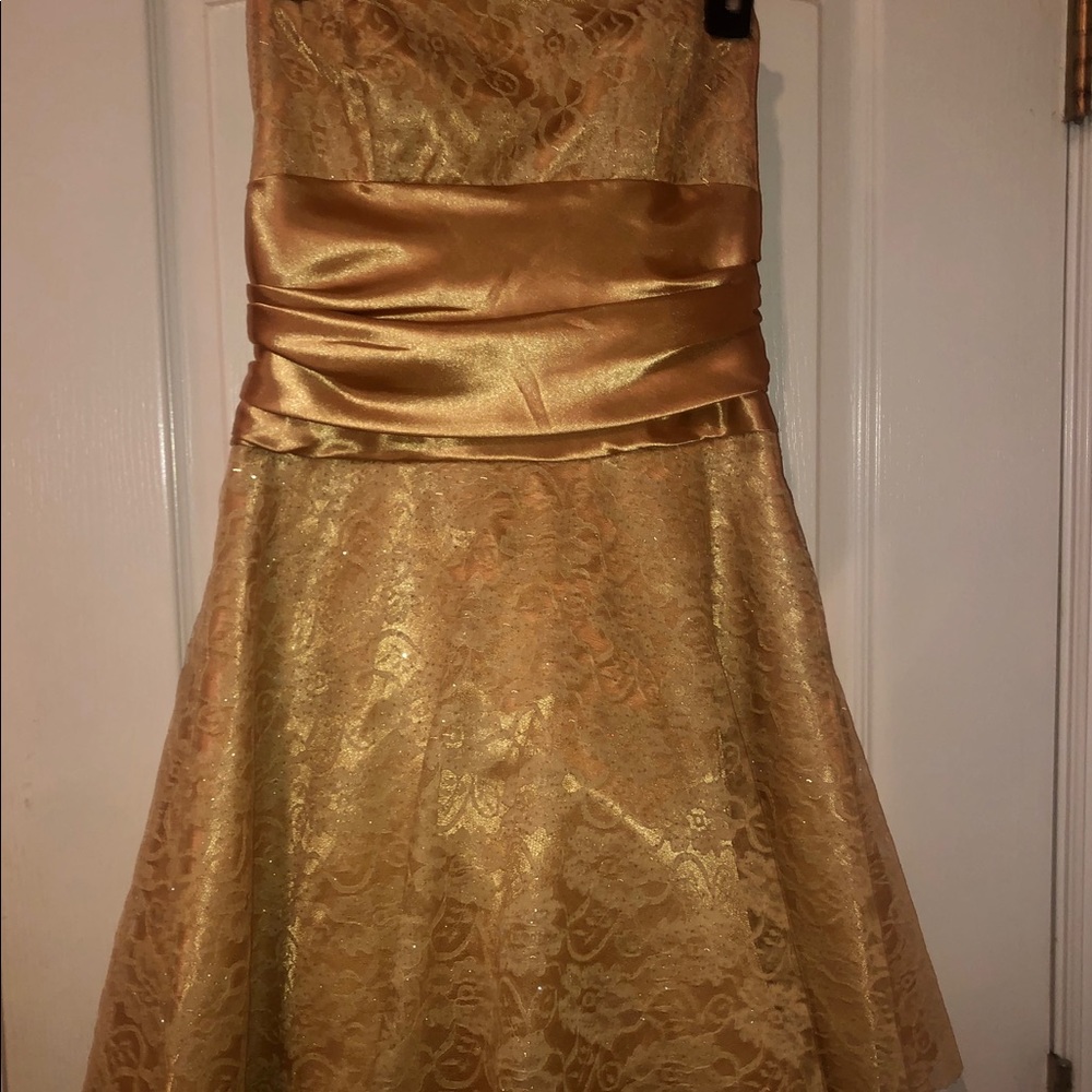 Masquerade Brand Gold Lace Dress